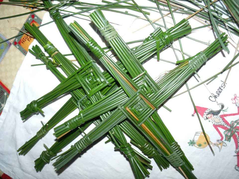 St. Brigid's Crosses Made With Reeds | Irish American Mom St. Brigid's Crosses Made With Reeds