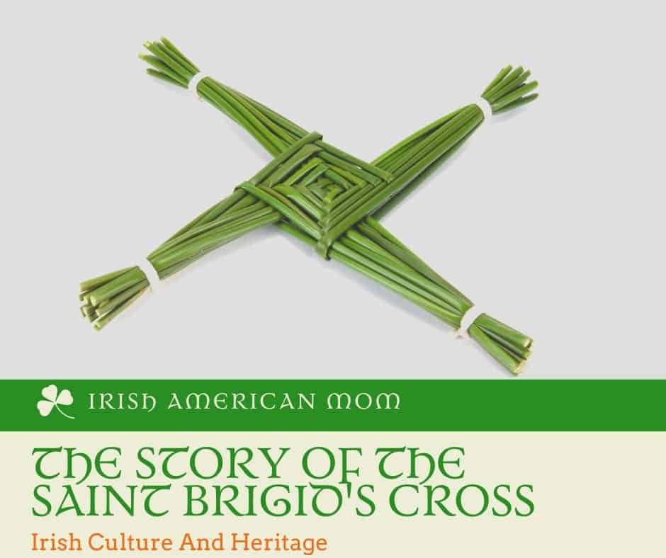A cross made of green reeds on a graphic with text