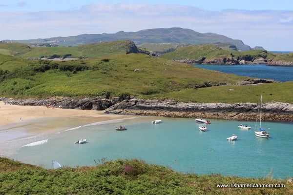 Boats in the bay near Ards Friary in Ireland