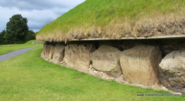 Kerbstones around the big mound in Knowth | Irish American Mom Kerbstones around the big mound in Knowth