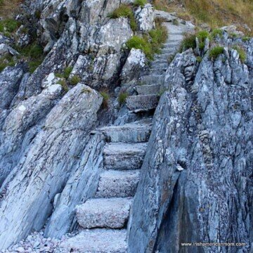 Rocky steps on a cliff