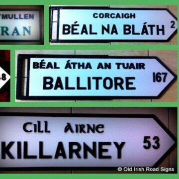 Black and white road signs