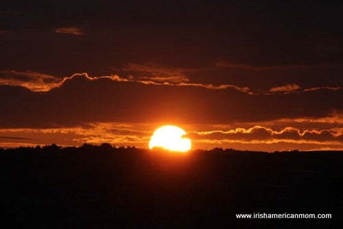As the sun sets in Ireland