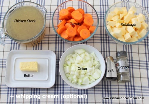 Ingredients for Rutabaga and Carrot Soup | Irish American Mom Ingredients for Rutabaga and Carrot Soup