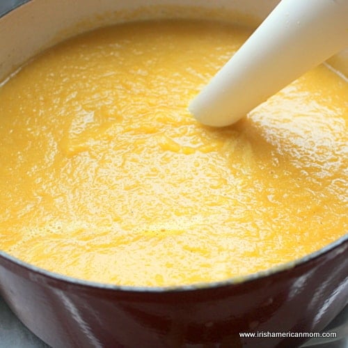 Pureeing turnip soup | Irish American Mom Pureeing turnip soup