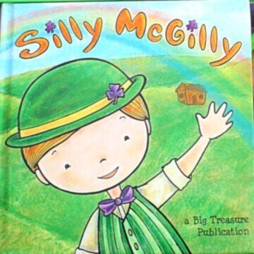 Waving leprechaun with text overlay