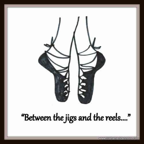 Soft Irish dancing shoes graphic for between the jigs and the reels