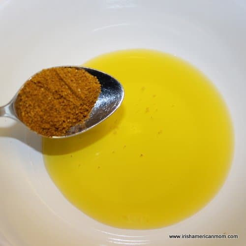 Oil and curry powder for parsnip chips | Irish American Mom Oil and curry powder for parsnip chips