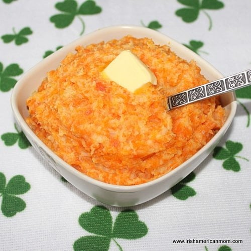 Bowl of carrot and parsnip mash - Thanksgiving side dish | Irish American Mom Bowl of carrot and parsnip mash - Thanksgiving side dish