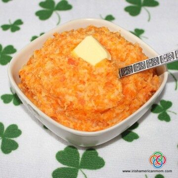 Bowl of mashed carrot with butter