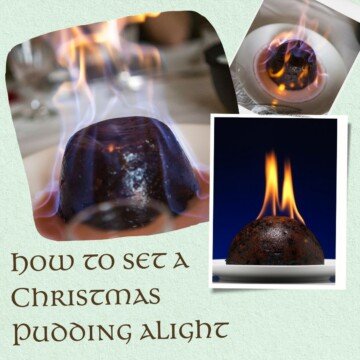 Christmas pudding photo collage with text overlay