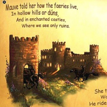 A castle with text
