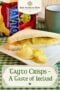 Sandwich with potato chips on a plate, bag of Lay's chips in the background, and a sign reading 'Gayto Crisps - A Taste of Ireland'