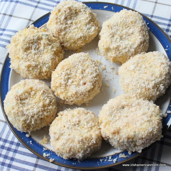 Cod fish cakes after breading | Irish American Mom Cod fish cakes after breading