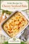 Single-image poster in Celtic style with ivory (#EEEEEE), forest green (#218C0E), and burnt orange (#E67519) tones, featuring a cheesy seafood bake in a rustic casserole dish.