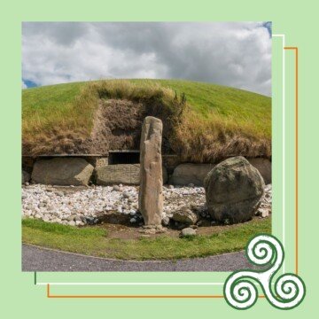 Standing stone outside a burial mound