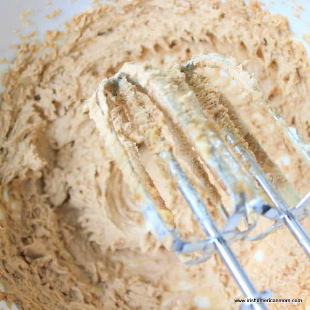 Creaming butter and brown sugar for fruit cake. | Irish American Mom Creaming butter and brown sugar for fruit cake.
