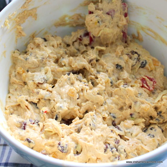 Fruit cake batter in bowl | Irish American Mom Fruit cake batter in bowl