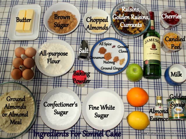 Ingredients for Simnel Cake | Irish American Mom Ingredients for Simnel Cake
