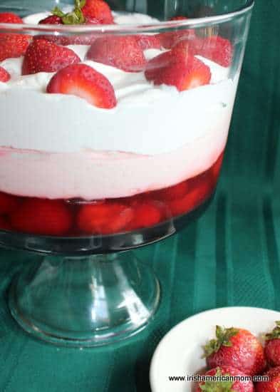 Strawberries and cream layered dessert | Irish American Mom Strawberries and cream layered dessert