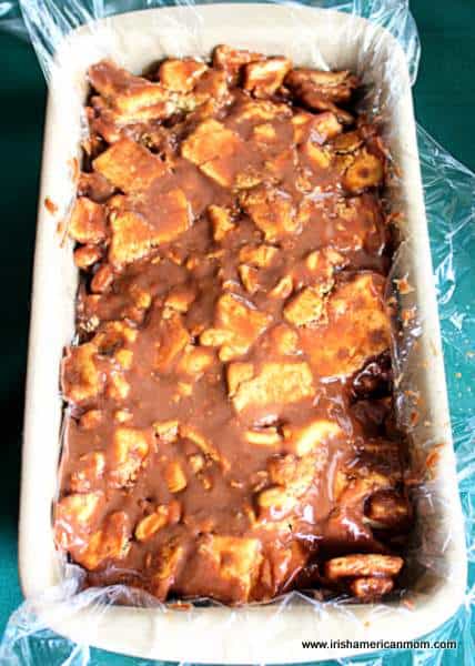 Chocolate Biscuit Cake Mixture in a Loaf Pan | Irish American Mom Chocolate Biscuit Cake Mixture in a Loaf Pan