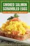 Single-image Celtic-styled poster of smoked salmon scrambled eggs on toast, featuring a green background, ivory typographic accents, and warm amber-orange decorative highlights.