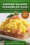 Single-image Celtic-styled poster of smoked salmon scrambled eggs on toast, featuring a green background, ivory typographic accents, and warm amber-orange decorative highlights.