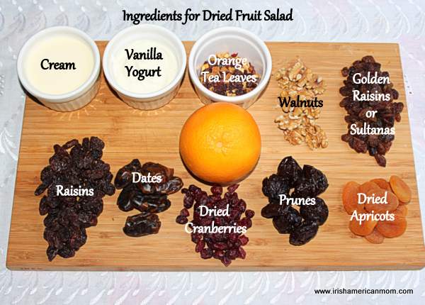 Ingredients for Dried Fruit Salad | Irish American Mom Ingredients for Dried Fruit Salad