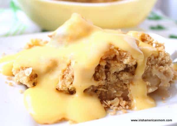 Irish Dessert - Apple Crumble with Custard | Irish American Mom Irish Dessert - Apple Crumble with Custard