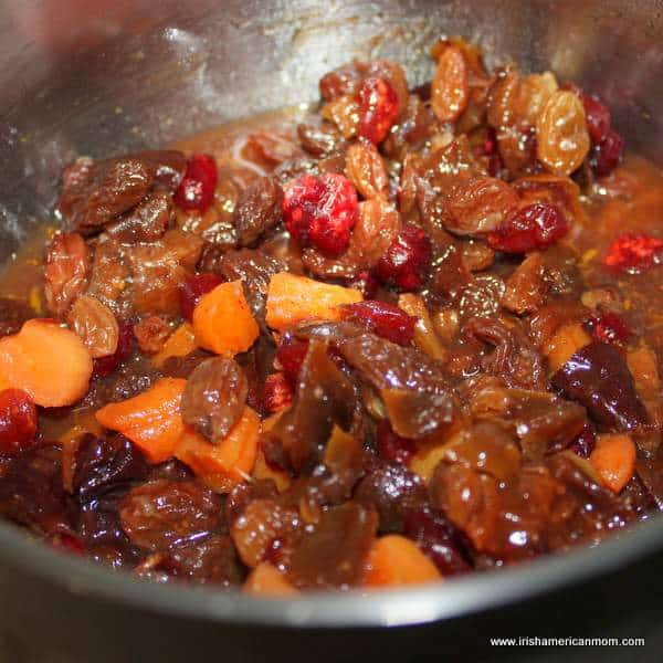 Simmering soaked dried fruit in tea | Irish American Mom Simmering soaked dried fruit in tea