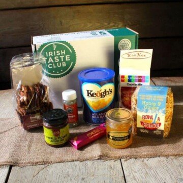 Irish food packages with a box