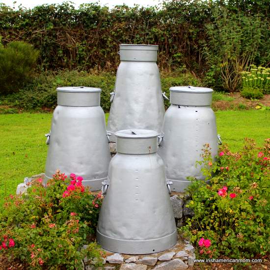 Churns in Kildorrery County Cork | Irish American Mom Four milk cans