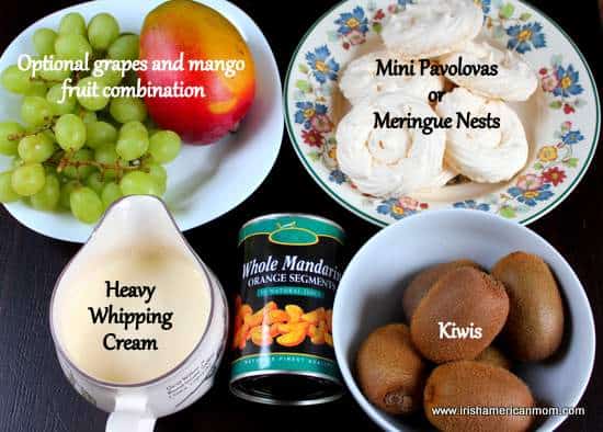 Ingredients for Irish Flag fruit and cream parfait | Irish American Mom Ingredients for Irish Flag fruit and cream parfait