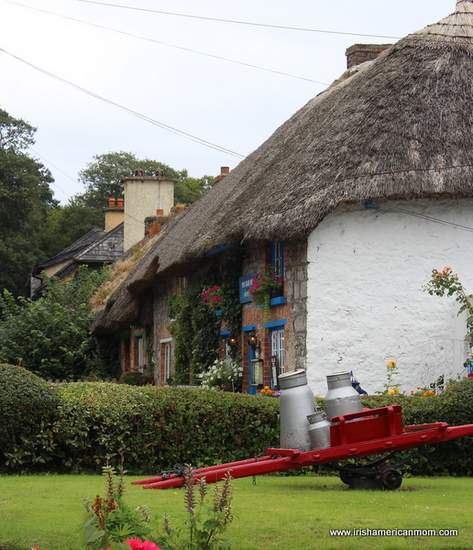 Milk churns on display in Adare County Limerick