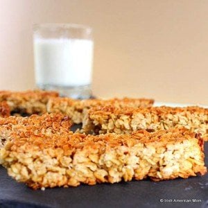 close up view of an Irish oat flapjack
