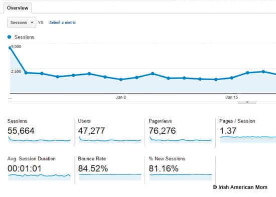 January 2016 Stats for Irish American Mom | Irish American Mom January 2016 Stats for Irish American Mom