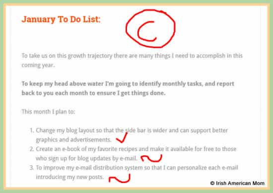 January 2016 To Do List for Irish American Mom | Irish American Mom January 2016 To Do List for Irish American Mom