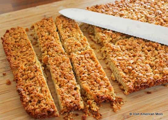 Slicing flapjacks or oat granola bars | Irish American Mom Slicing flapjacks or oat granola bars