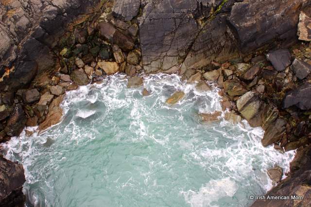 Atlantic waters churning below the Mizen Bridge