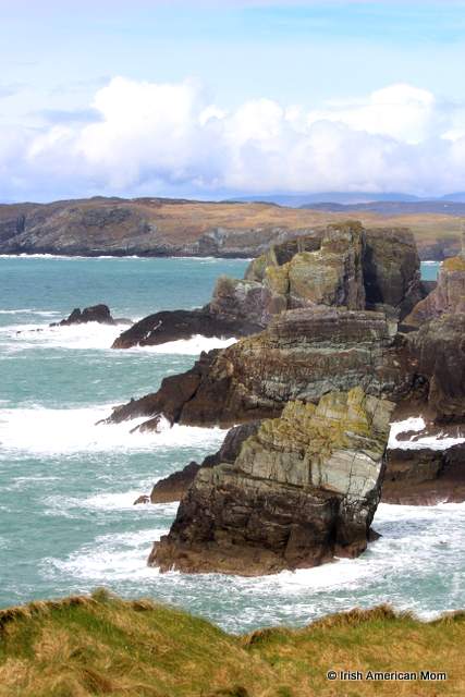 The view at Mizen Head | Irish American Mom Cliffs that look like three elephant heads at Mizen Head