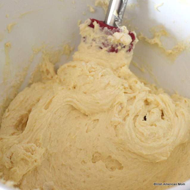 batter-for-an-english-victoria-sponge-cake | Irish American Mom Victoria sponge batter after adding flour