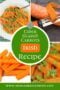 Collage featuring carrots with a text bubble