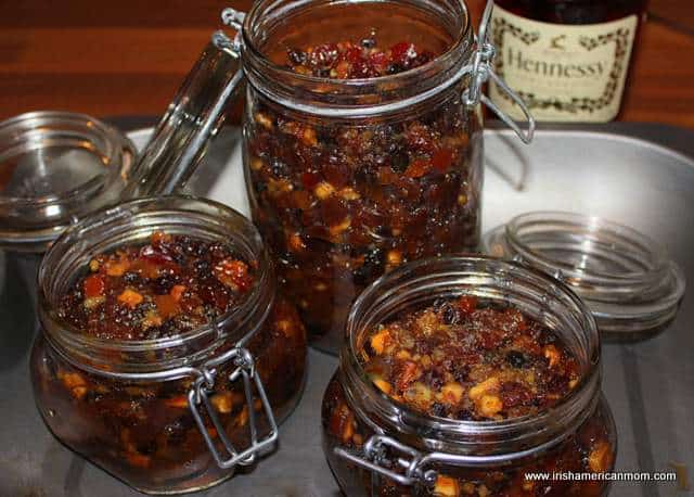 Jars of homemade mincemeat for Christmas | Irish American Mom Three jars of mincemeat pie filling