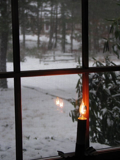 Candle in sales the window christmas