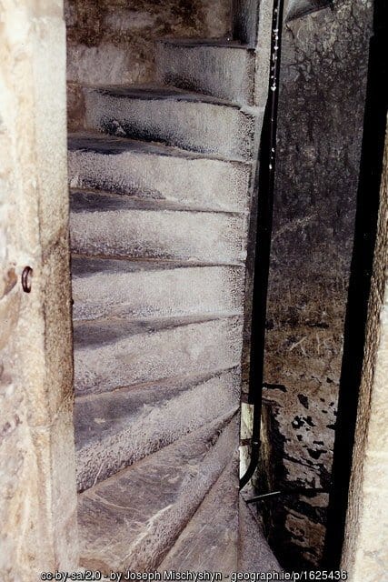 Winding stairs inside Blarney Castle in County Cork, Ireland | Irish American Mom Winding castle spiral staircase