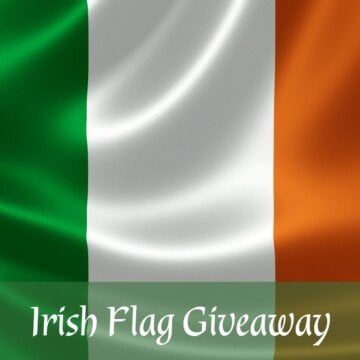 Irish flag with text overlay