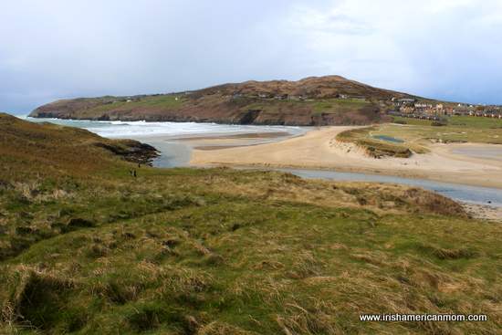 An Irish Beach in West Cork - Barley Cove | Irish American Mom A sandy beach beside a mountain