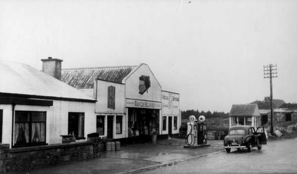 old shop and petrol pumps at Standun Spiddal | Irish American Mom An old photo of a building