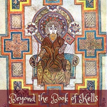 Illustrated medieval manuscript with text overlay