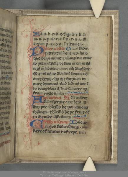 Irish Manuscript from Trinity College Dublin | Irish American Mom Text on an illustrated vellum manuscript page